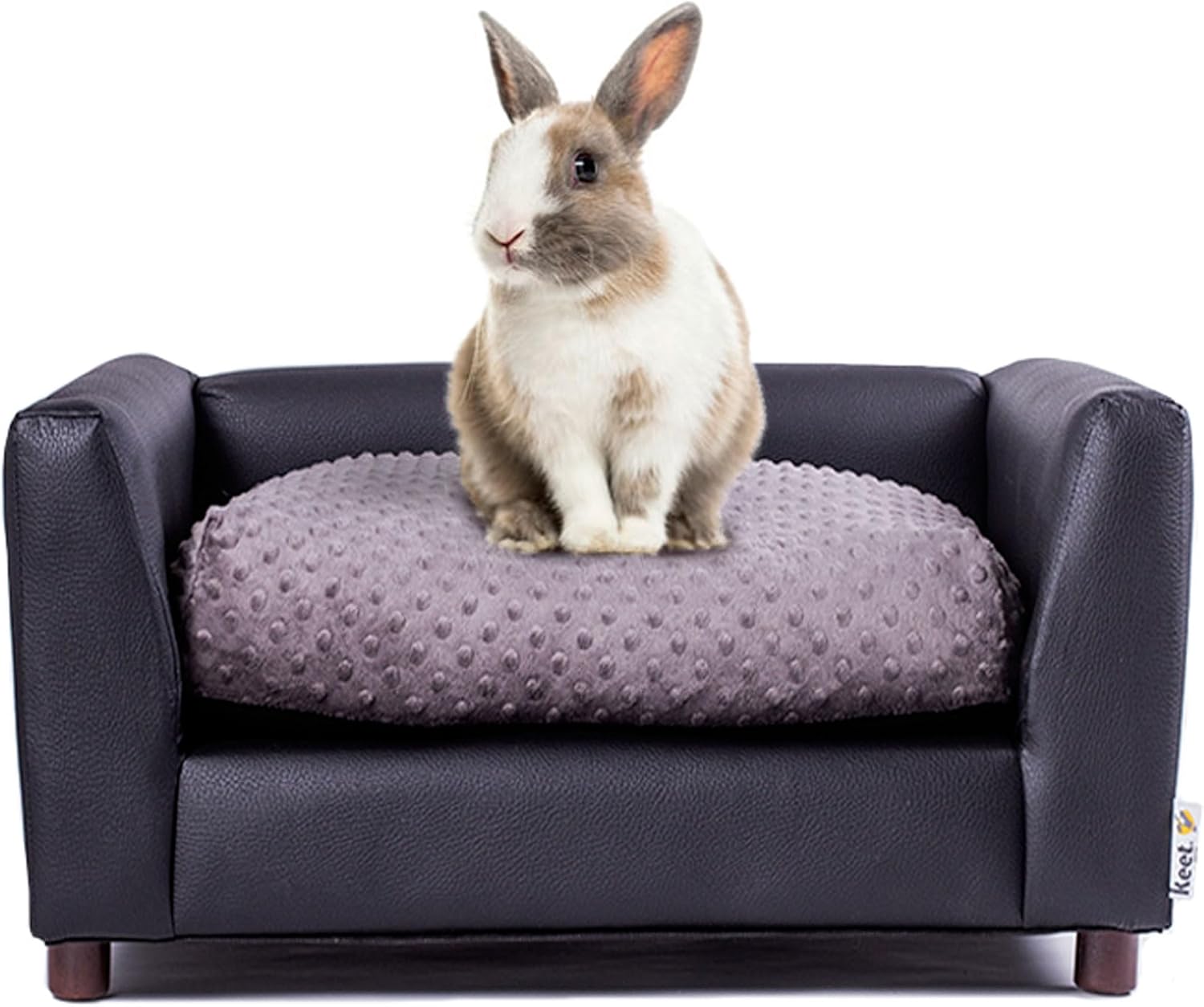 Charcoal plush orthopedic pet sofa bed with memory foam, small size for dogs — view 1