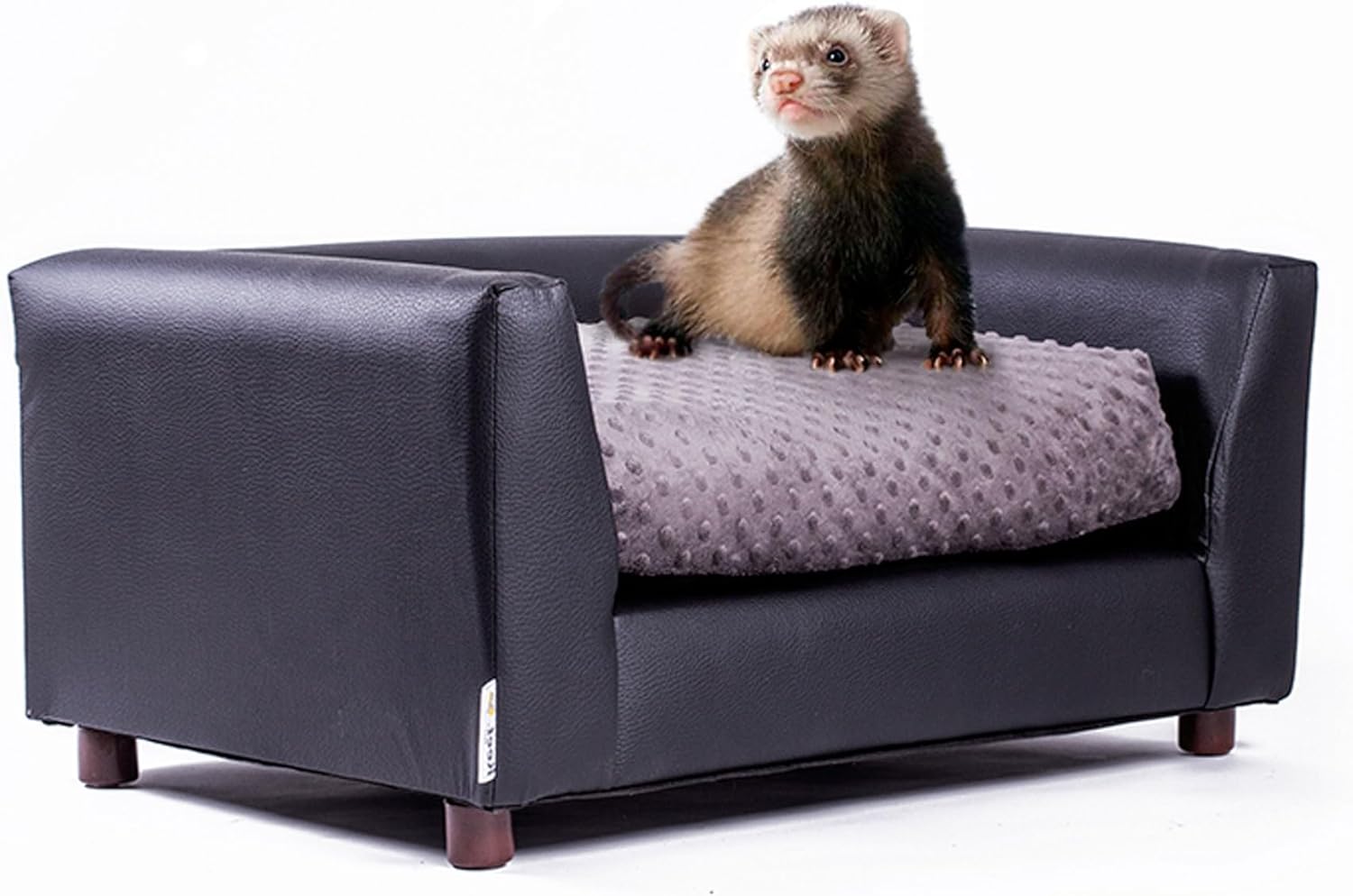 Charcoal plush orthopedic pet sofa bed with memory foam, small size for dogs — view 2