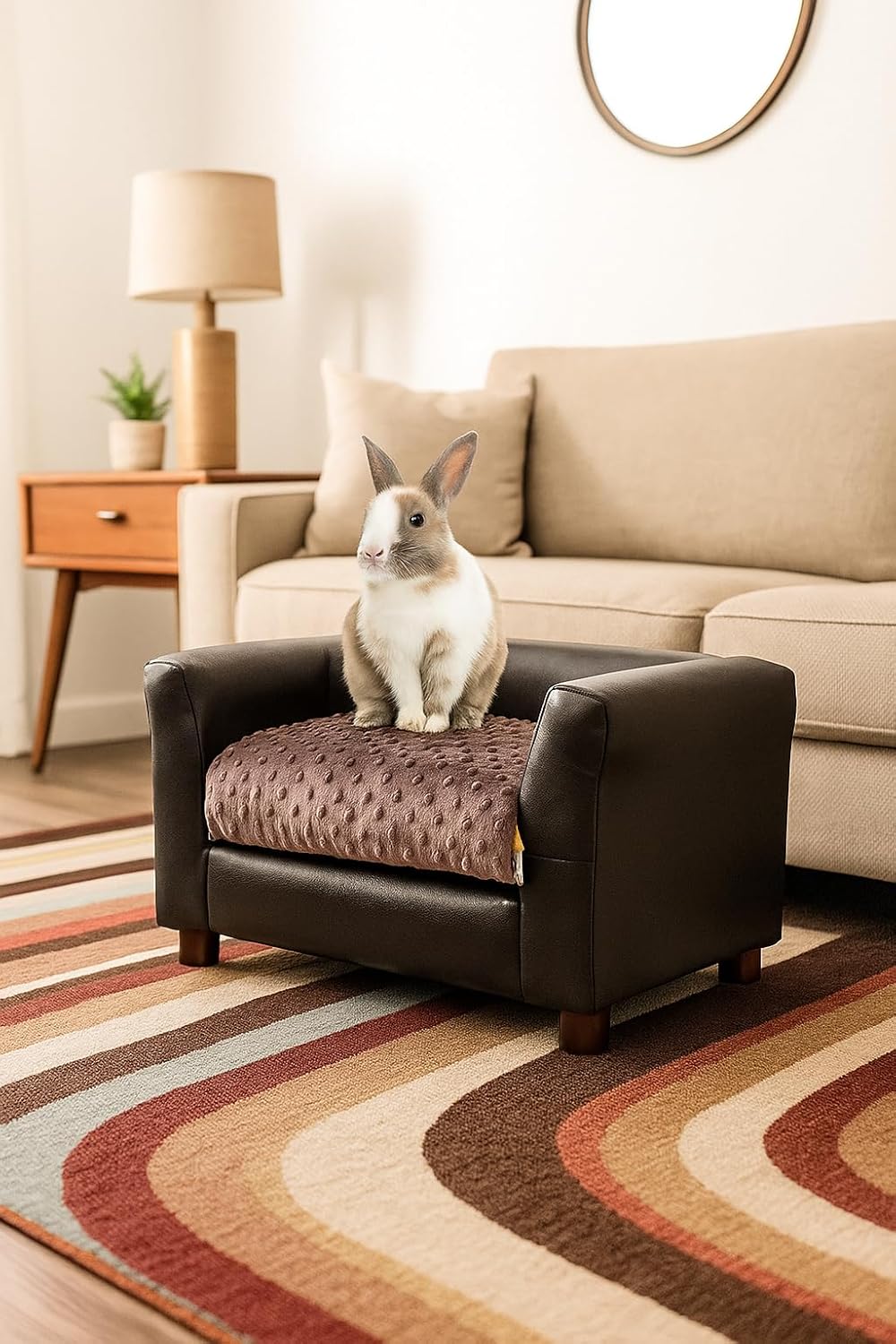 Charcoal plush orthopedic pet sofa bed with memory foam, small size for dogs — view 3