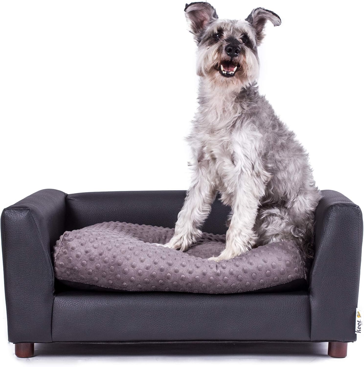 Charcoal plush orthopedic pet sofa bed with memory foam, small size for dogs — view 4