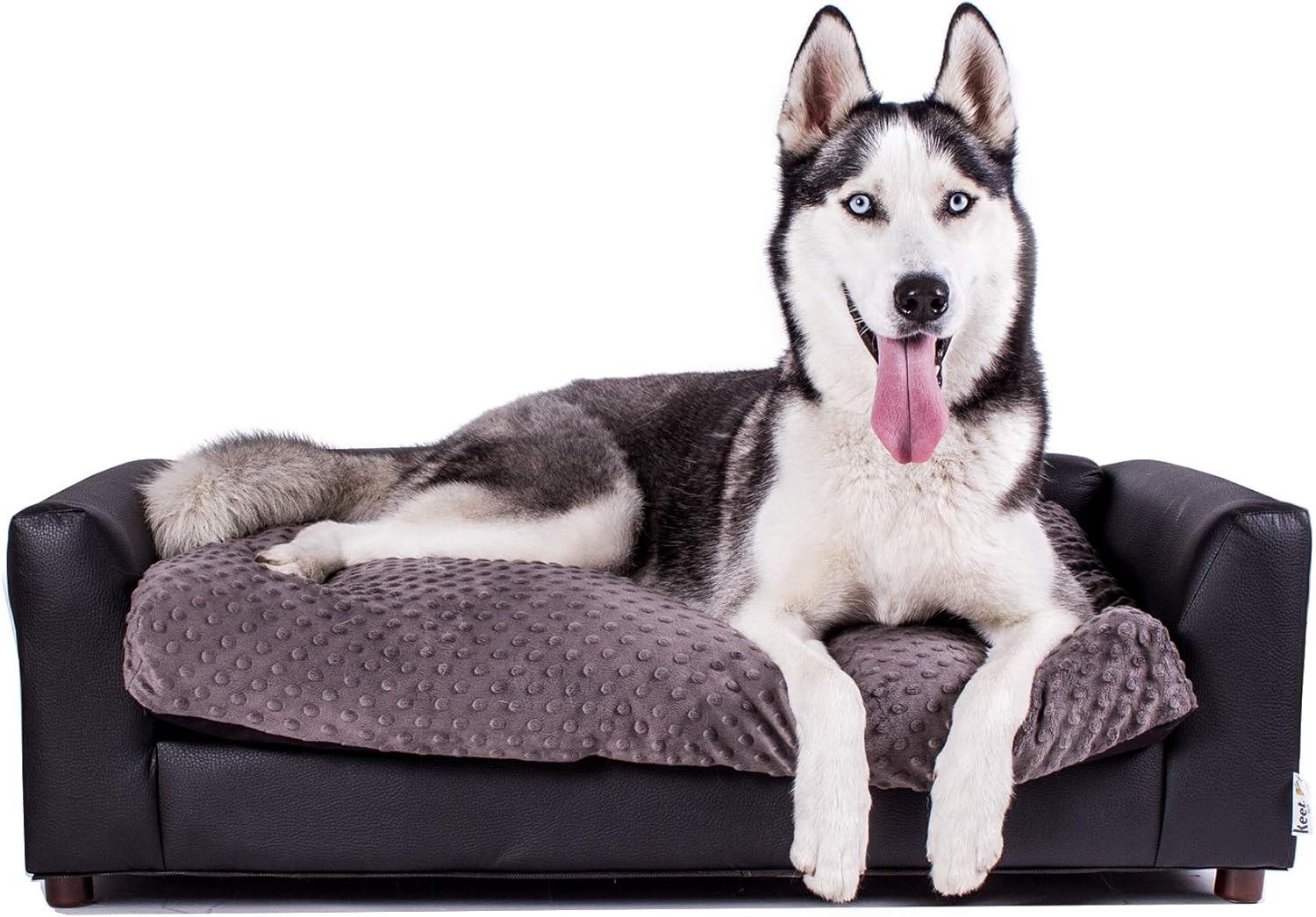 Charcoal plush orthopedic pet sofa bed with memory foam, small size for dogs — view 5
