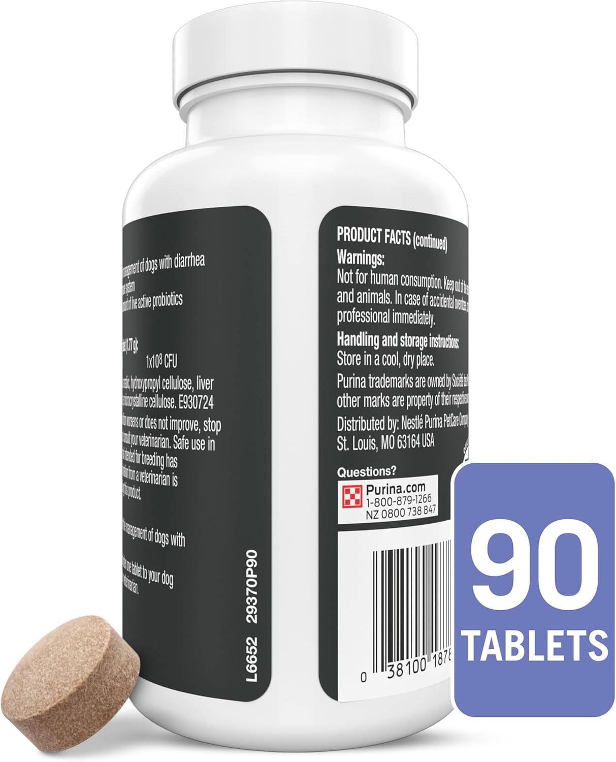 White and brown probiotic chewable tablet for dogs, digestive health support supplement โ view 5