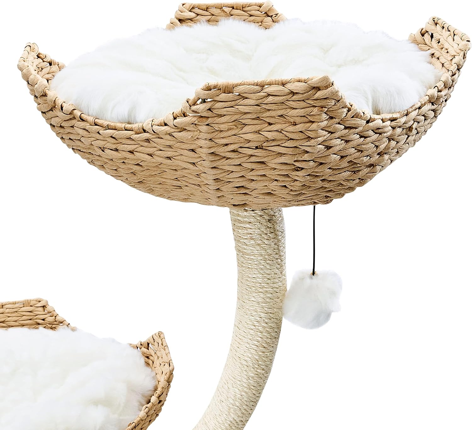 Modern 73-inch tall cat tree with faux fur platforms and sisal rope scratching posts for large cats โ view 2