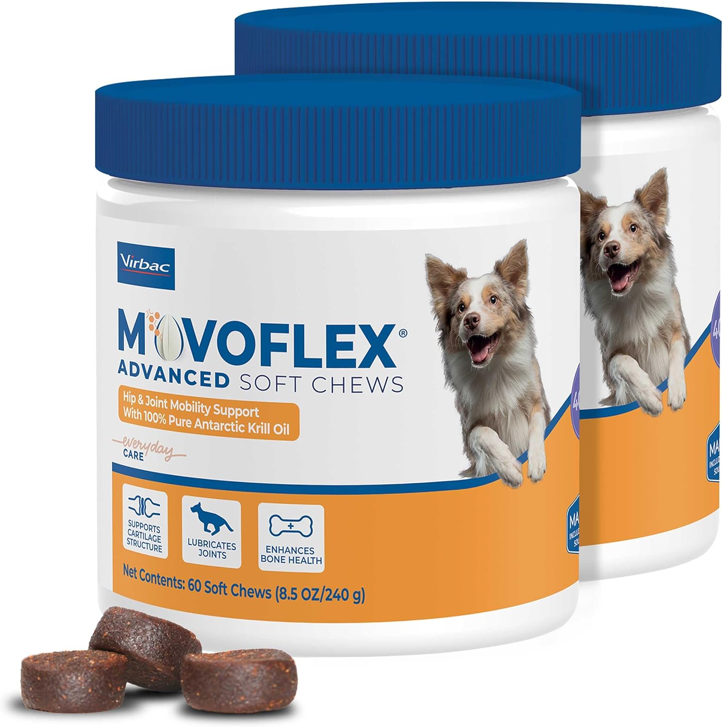 Advanced soft chews for hip and joint support in medium dogs, daily wellness supplement for senior dog mobility โ view 1