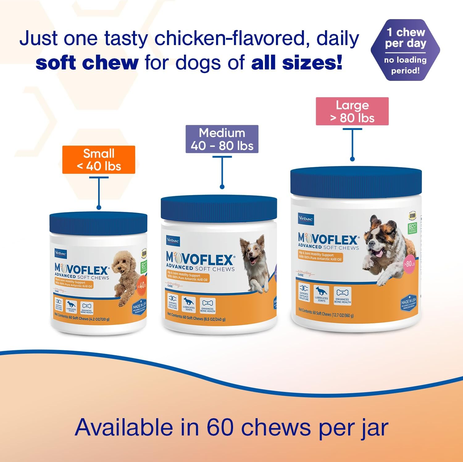 Advanced soft chews for hip and joint support in medium dogs, daily wellness supplement for senior dog mobility โ view 2