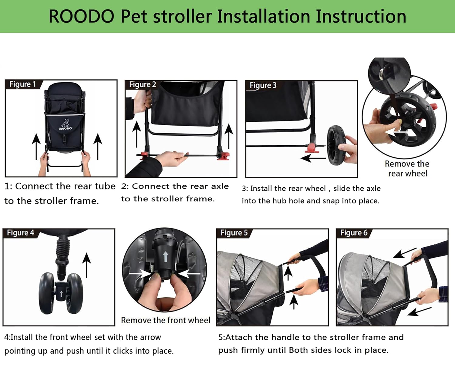 Light khaki 3-wheel pet stroller with aluminum frame, compact foldable design for small dogs and cats โ view 4