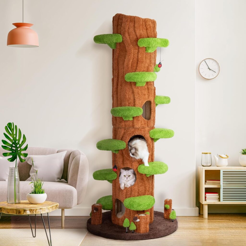 Tall Cat Tree for Indoor Cats with Luxury Condo