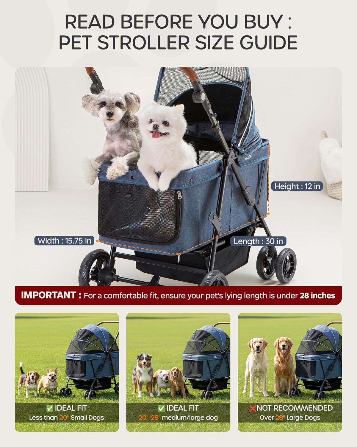 Pink heavy-duty dog stroller with steel frame and ventilated canopy, designed for large and medium dogs up to 132 lbs — view 2