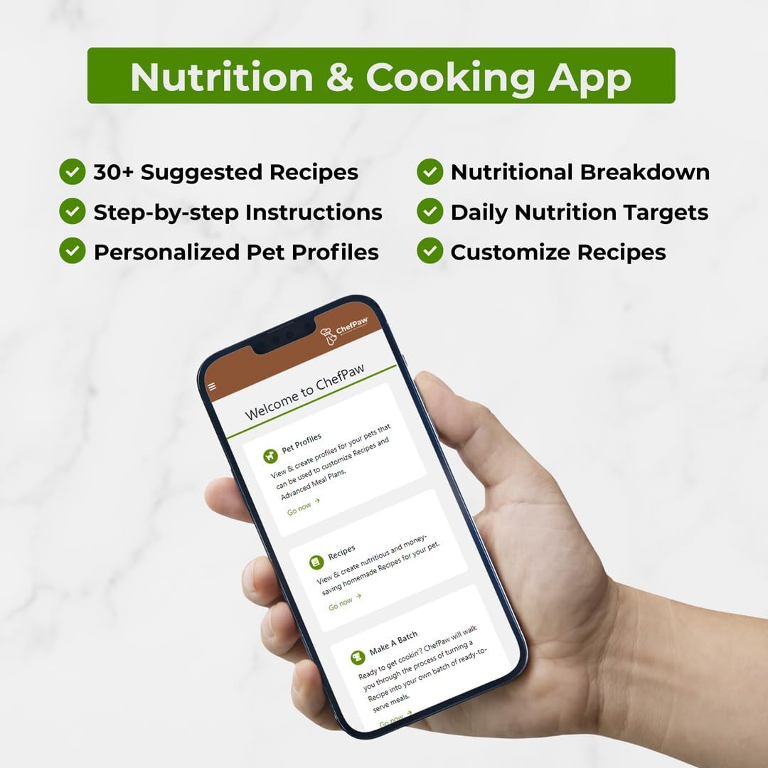 Stainless steel automatic pet food maker with built-in mixer, cooker, and digital scale for fresh home-cooked dog meals — view 2