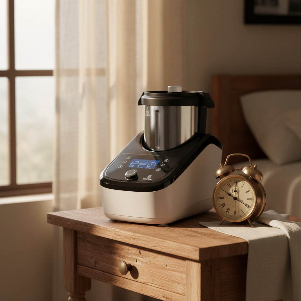 Stainless steel automatic pet food maker with built-in mixer, cooker, and digital scale for fresh home-cooked dog meals — view 7a