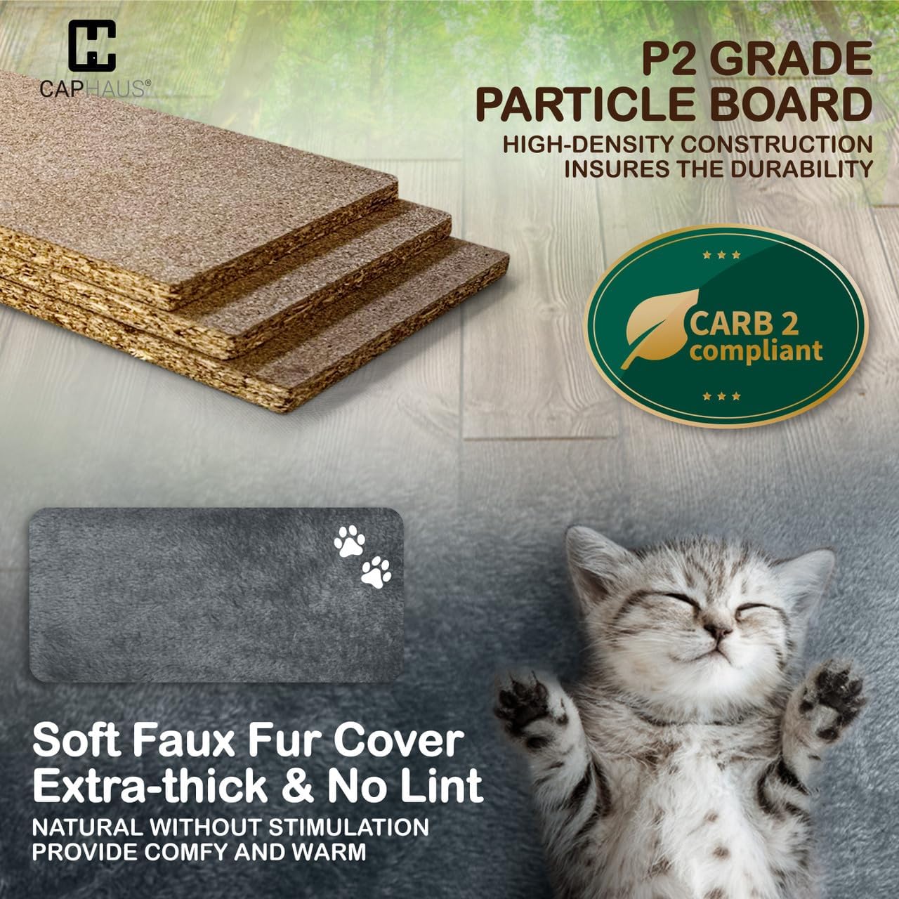 Modern 80-inch tall cat tree with multiple levels, wide perches, sisal rope scratching posts, and hammock for large cats — view 5
