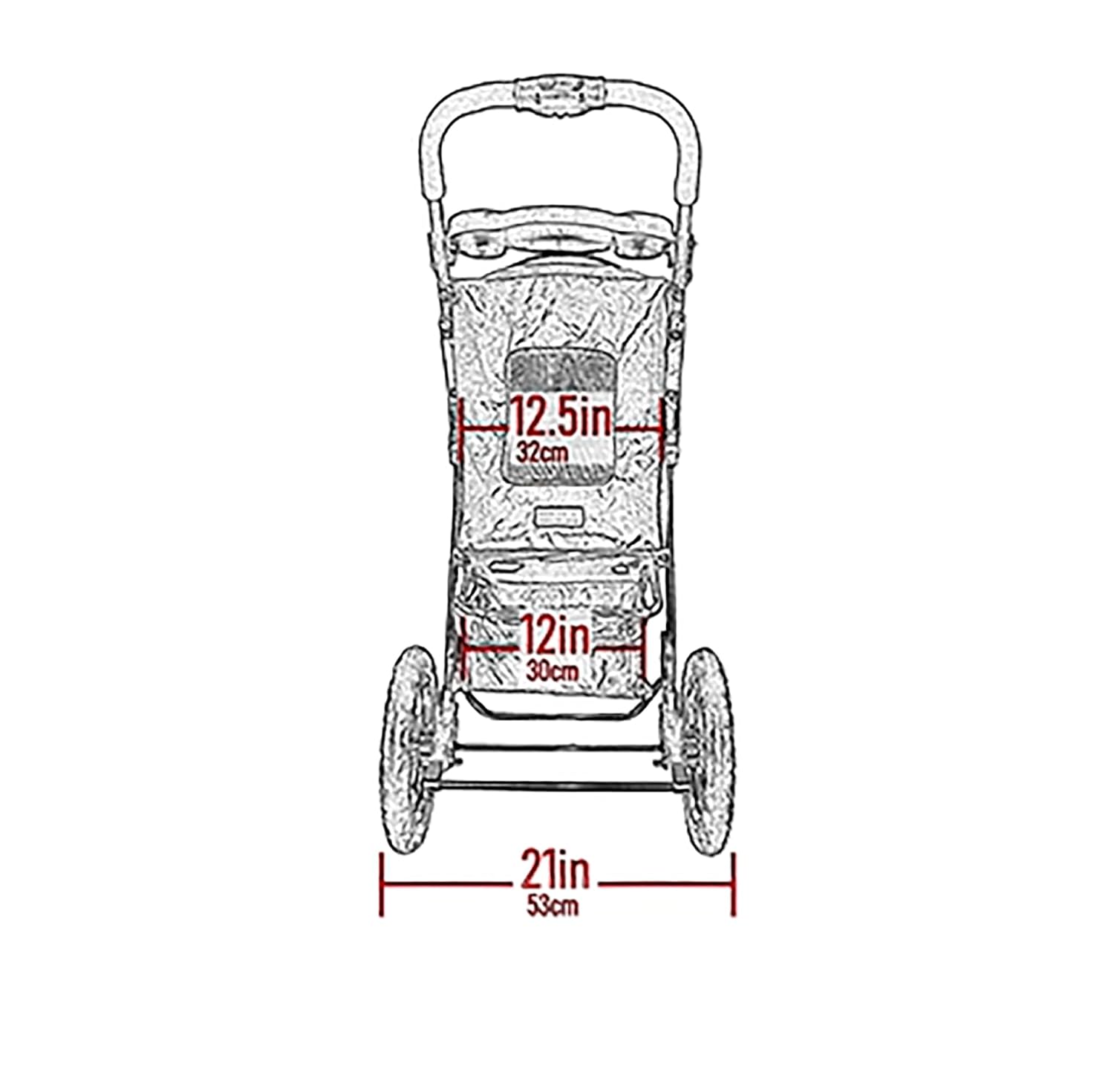 Caribbean blue pet stroller with zipperless mesh entry and gel-filled tires, showing plush pad and one-hand fold design โ view 3