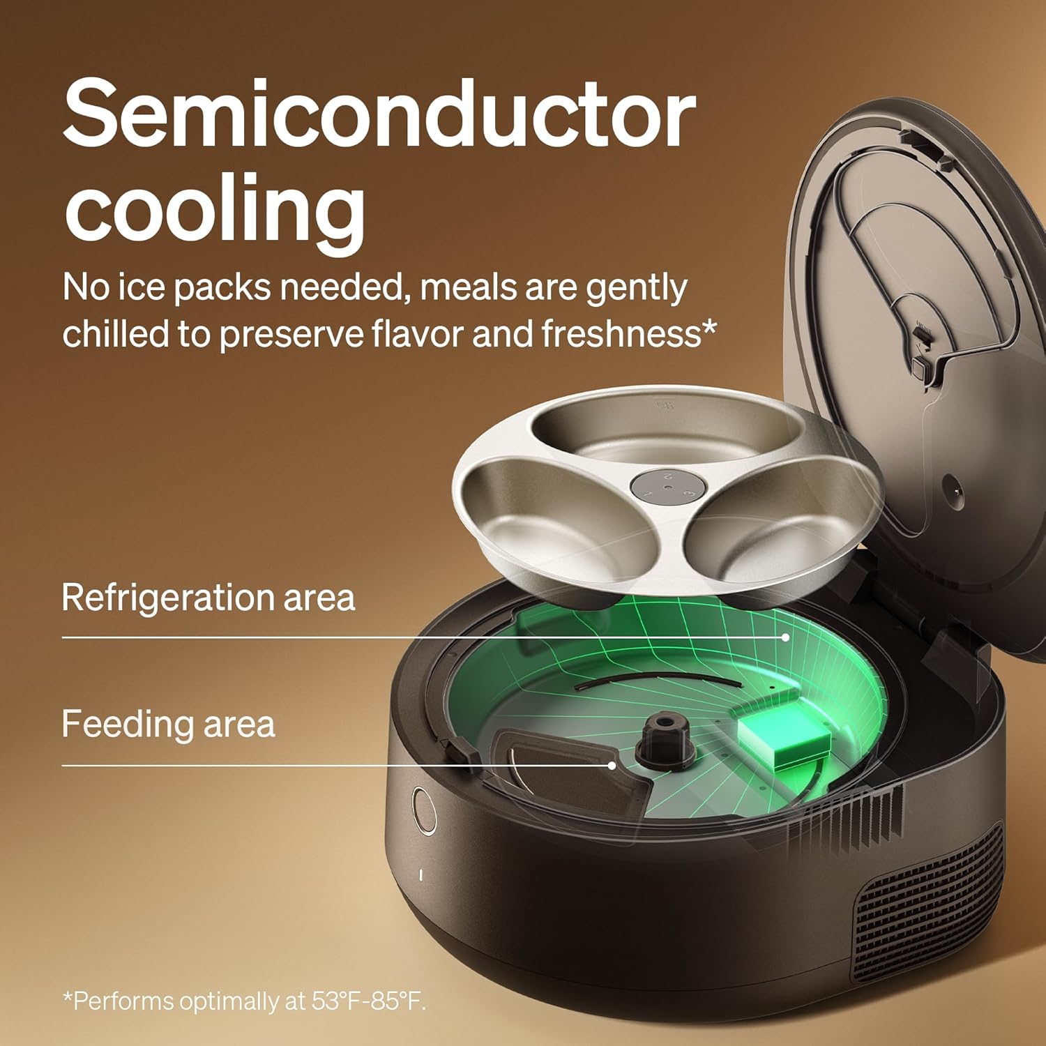 Stainless steel automatic wet food cat feeder with app control and semiconductor cooling system โ view 4