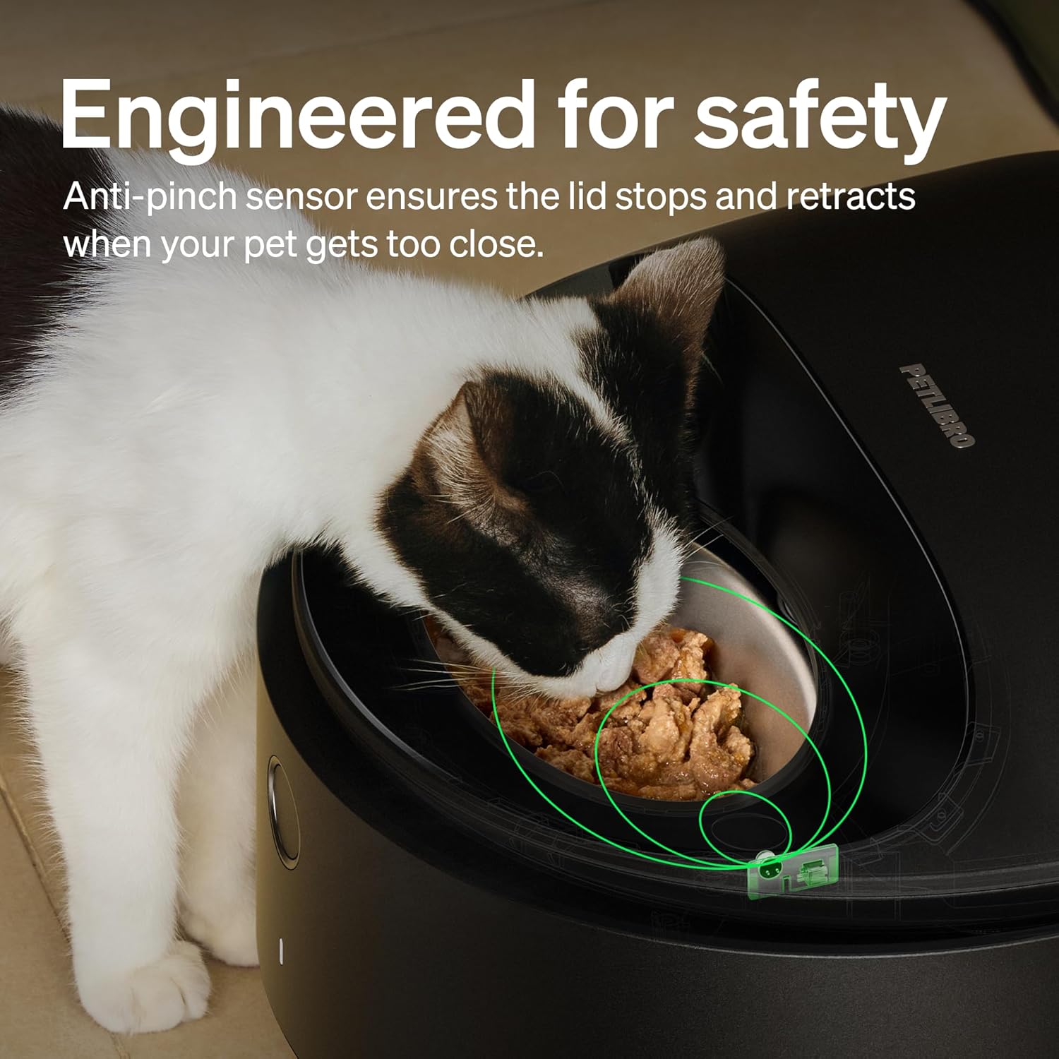 Stainless steel automatic wet food cat feeder with app control and semiconductor cooling system โ view 2