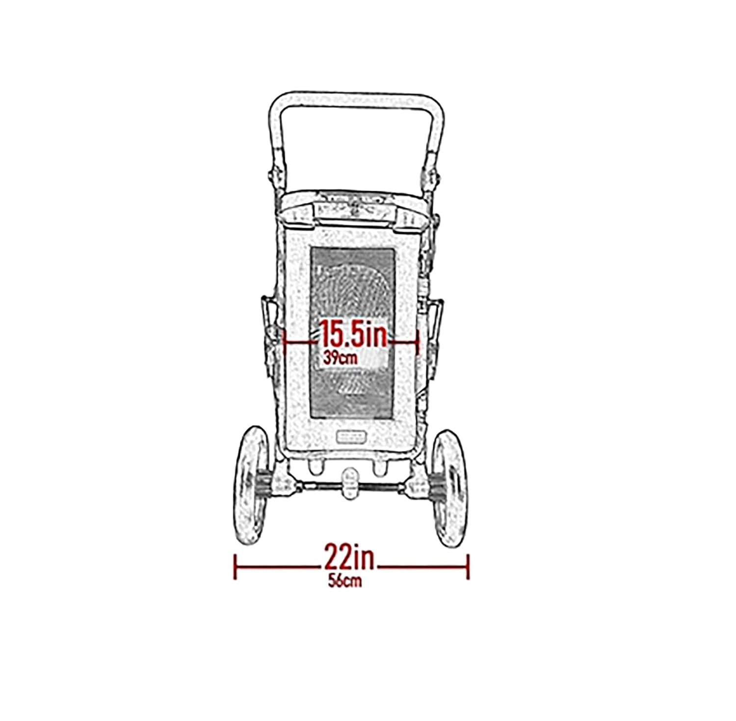 Bubble gum pink NO-Zip pet stroller with dual entry and gel-filled tires for dogs and cats โ view 3