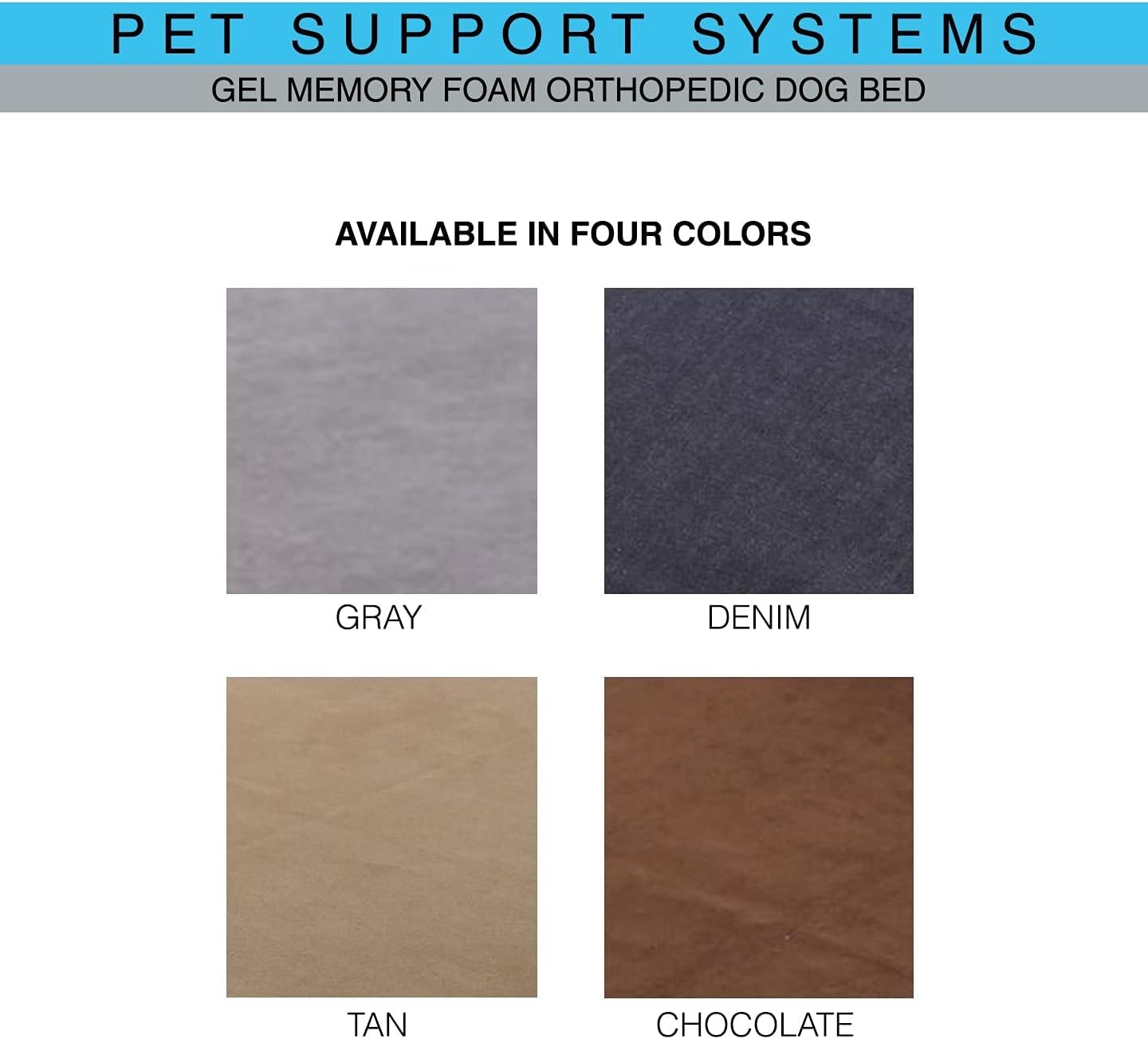 Orthopedic gel memory foam dog bed with plush bolster in charcoal gray, designed for senior dogs and joint support — view 4