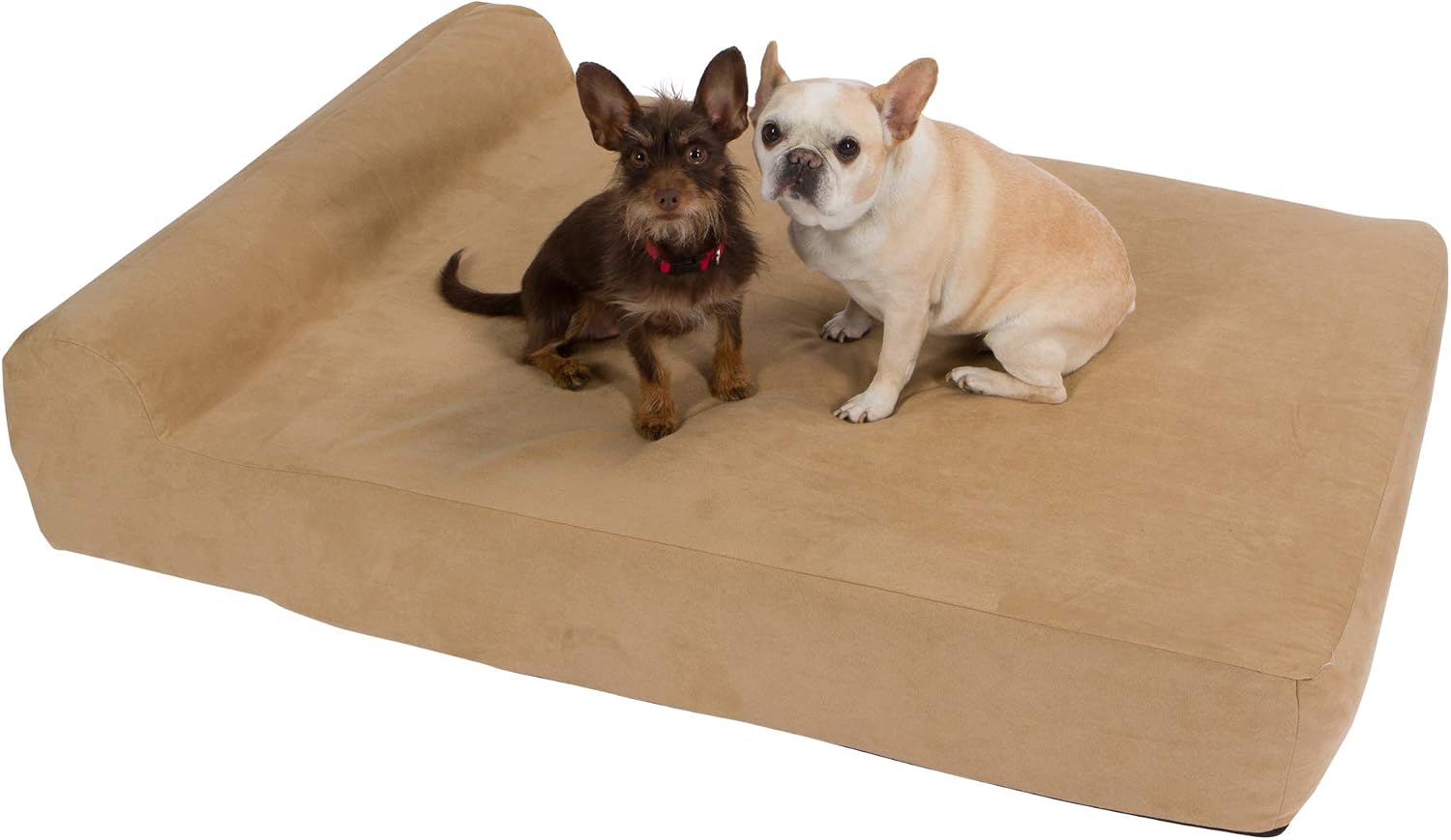 Orthopedic gel memory foam dog bed with plush bolster in charcoal gray, designed for senior dogs and joint support — view 5