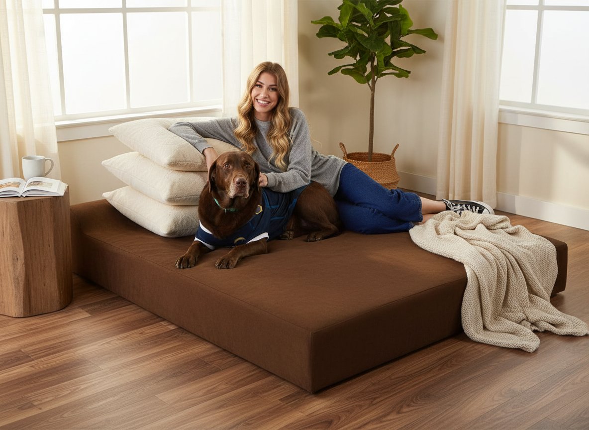 Orthopedic gel memory foam dog bed with plush bolster in charcoal gray, designed for senior dogs and joint support — view 1