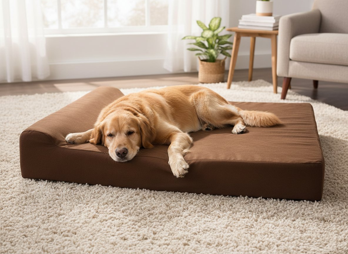 Orthopedic gel memory foam dog bed with plush bolster in charcoal gray, designed for senior dogs and joint support — view 3a