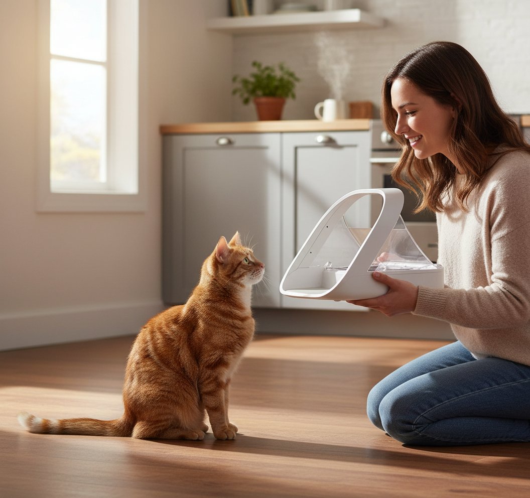 Stainless steel microchip automatic pet feeder with selective feeding for cats and dogs — view 2