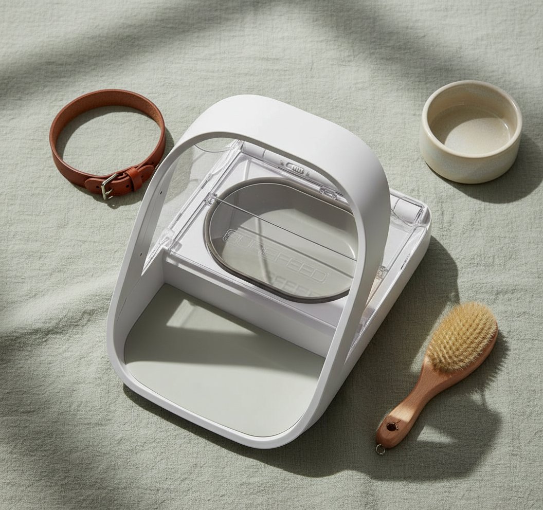 Stainless steel microchip automatic pet feeder with selective feeding for cats and dogs — view 4