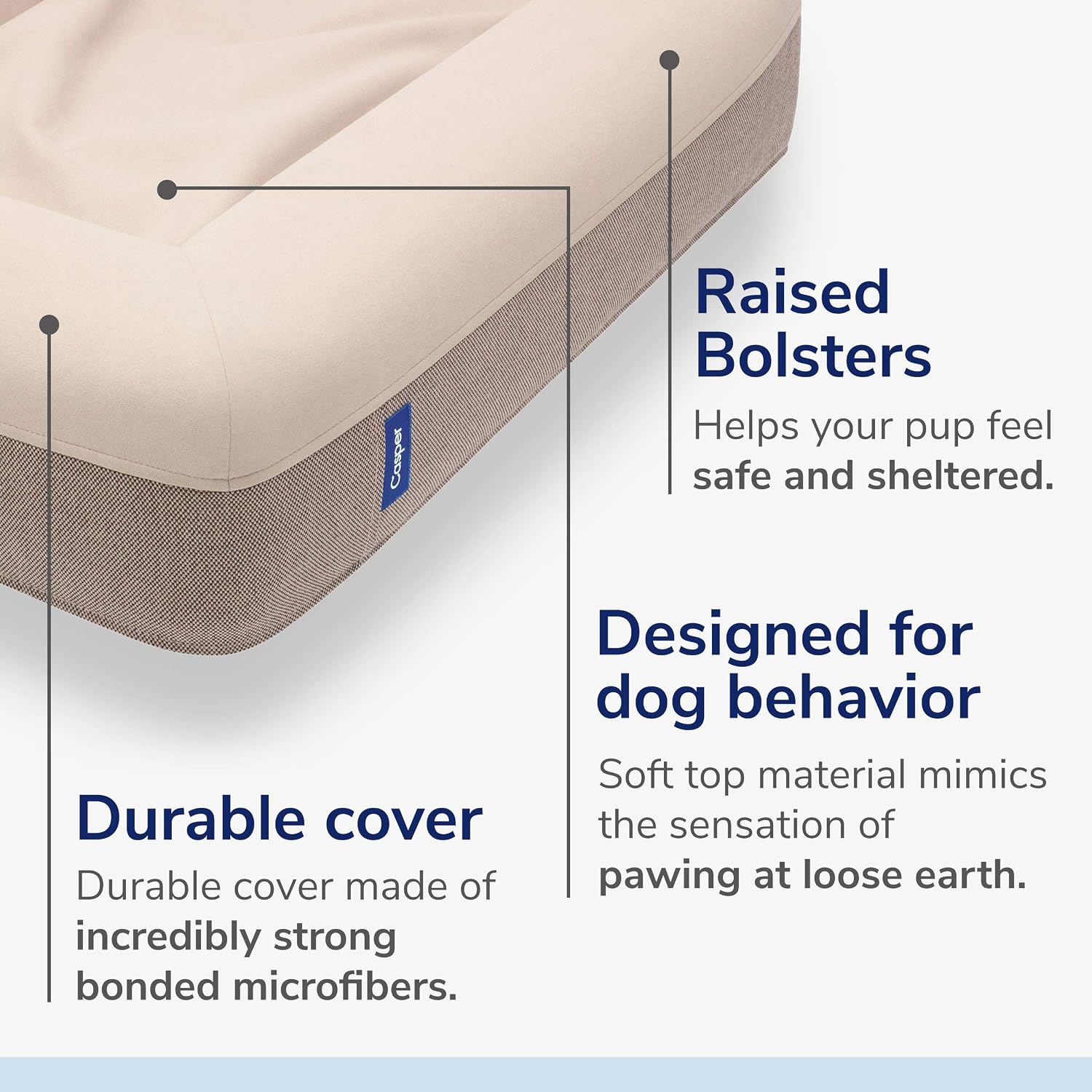 Sand plush memory foam orthopedic dog bed for senior dogs, large 35x45 inch size with joint support — view 2