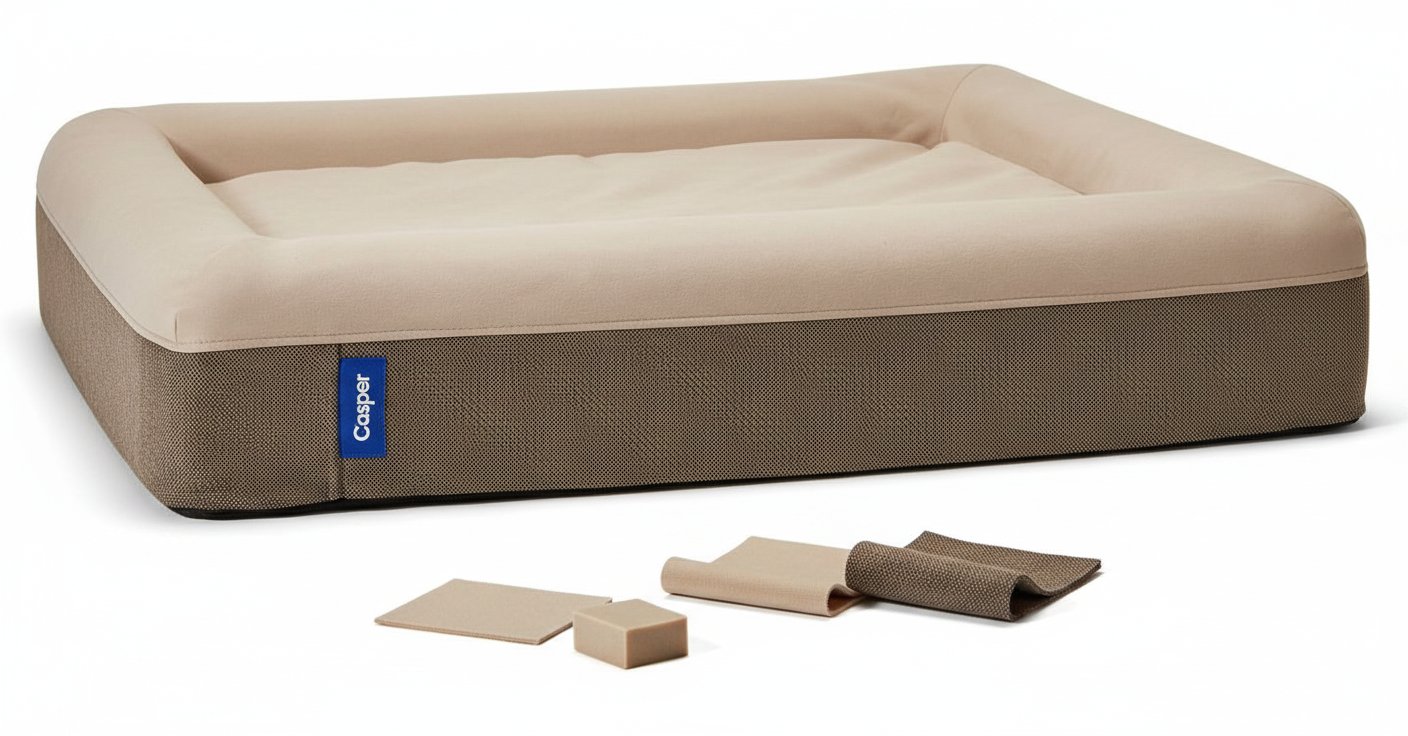 Sand plush memory foam orthopedic dog bed for senior dogs, large 35x45 inch size with joint support — view 5b
