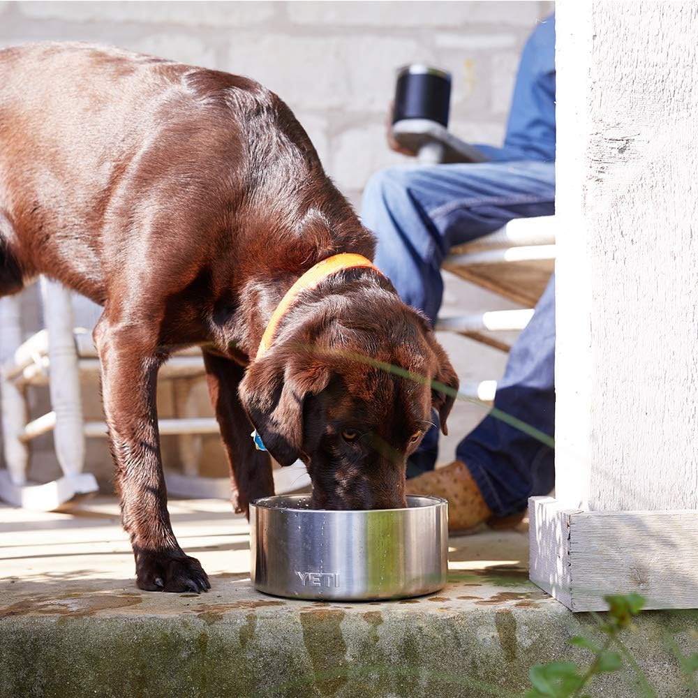 Modern stainless steel non-slip dog bowl with 64-ounce capacity for travel and daily feeding — view 3