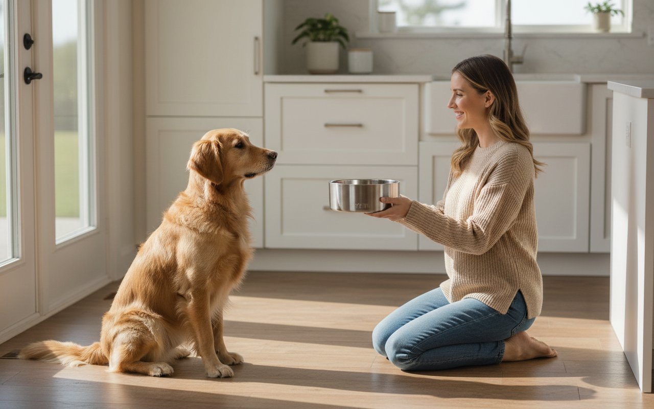 Modern stainless steel non-slip dog bowl with 64-ounce capacity for travel and daily feeding — view 2