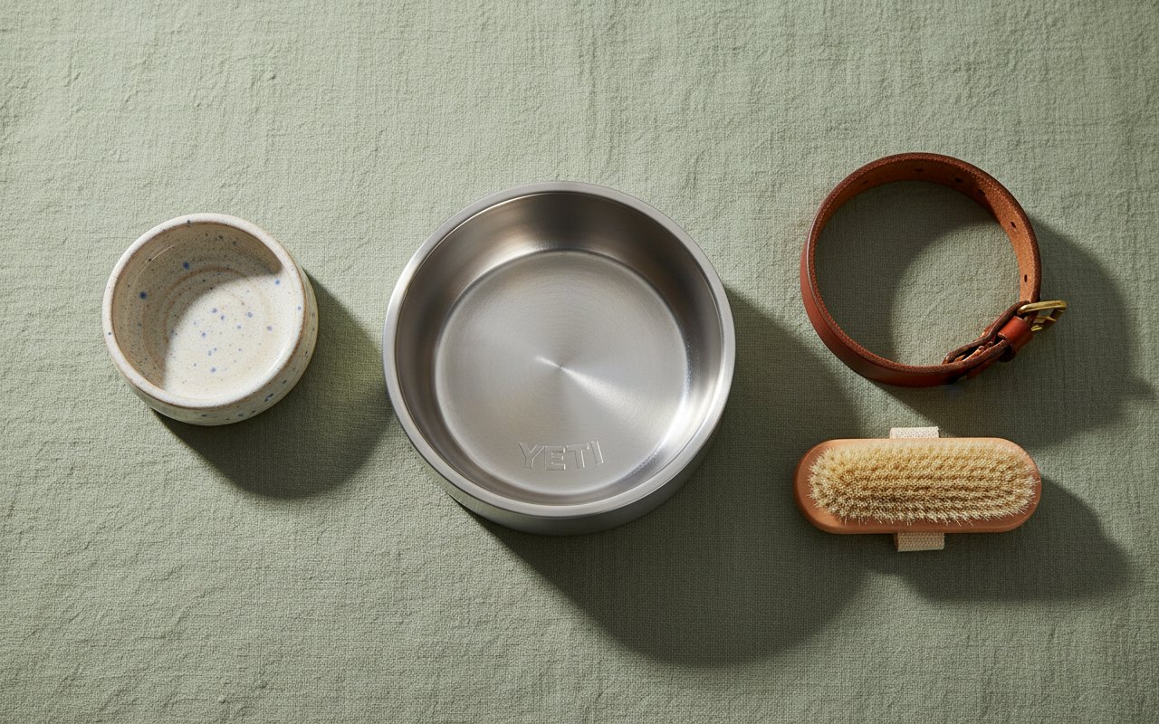 Modern stainless steel non-slip dog bowl with 64-ounce capacity for travel and daily feeding — view 4