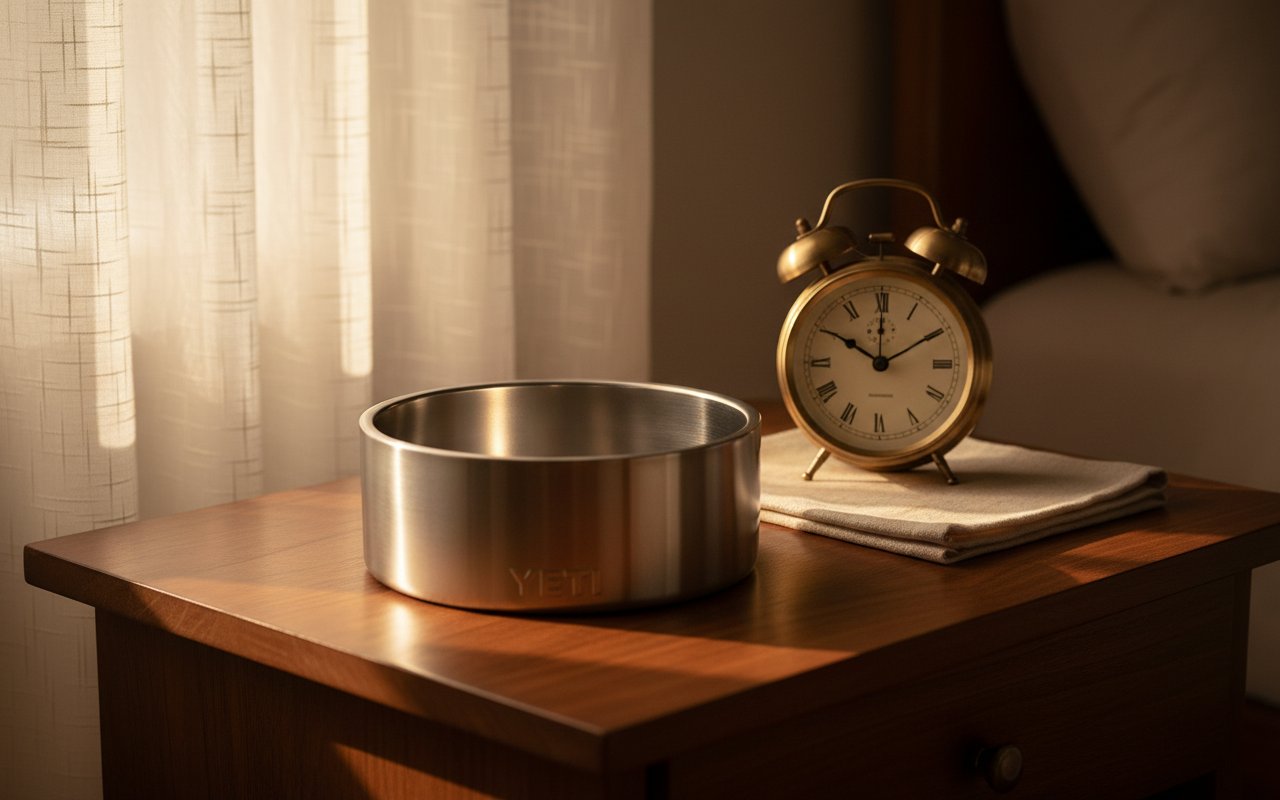 Modern stainless steel non-slip dog bowl with 64-ounce capacity for travel and daily feeding — view 7a