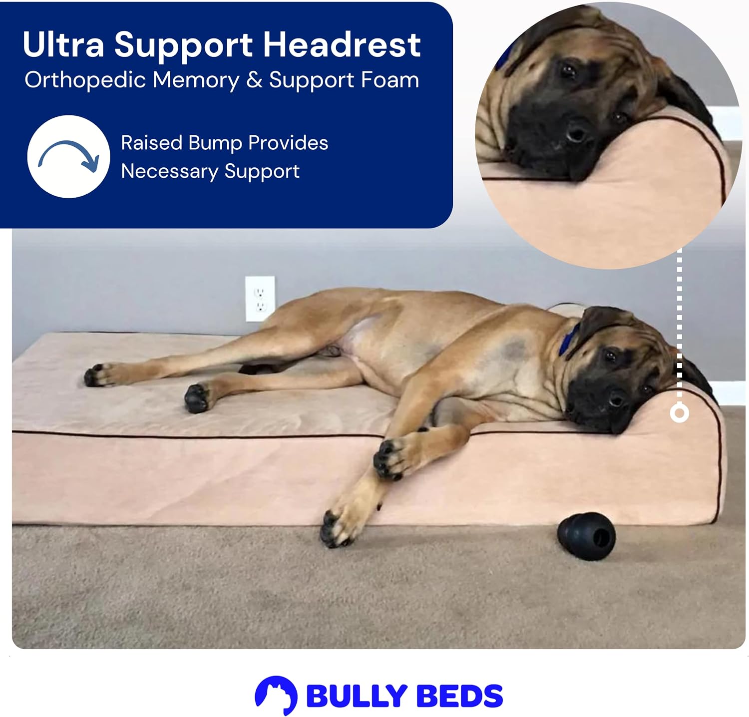 Gray orthopedic memory foam dog bed with waterproof liner, extra-large size for senior and giant dogs with joint support — view 5b
