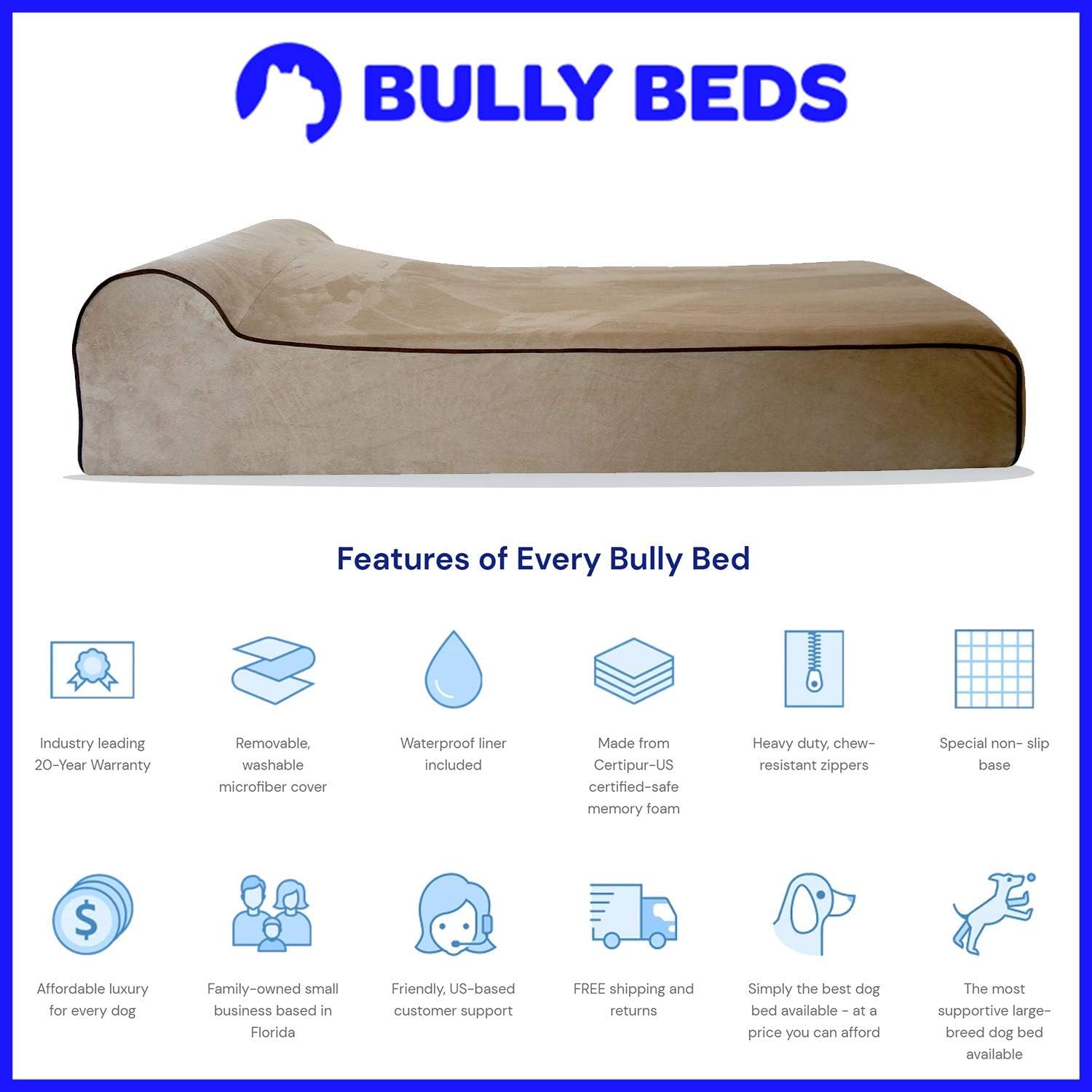 Gray orthopedic memory foam dog bed with waterproof liner, extra-large size for senior and giant dogs with joint support — view 7a