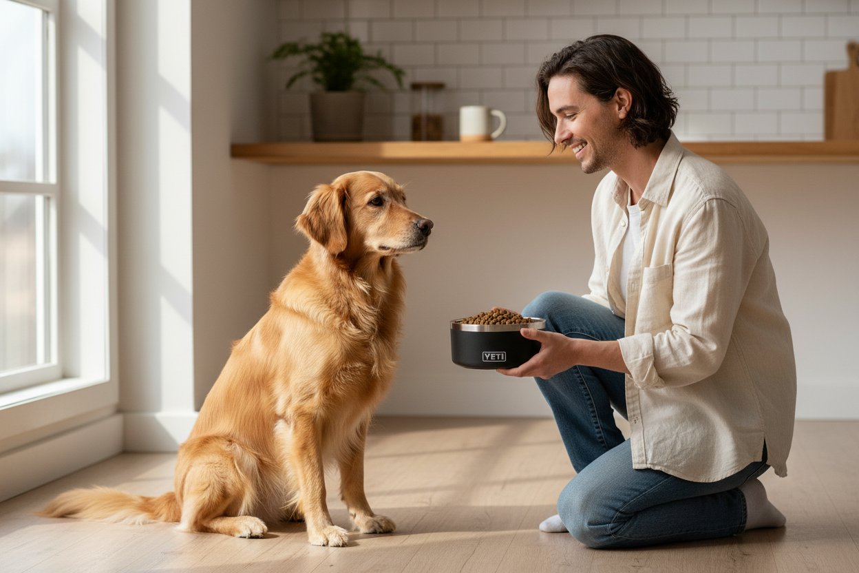 Stainless steel dog bowl with non-slip base, 32-ounce capacity for daily feeding — view 2