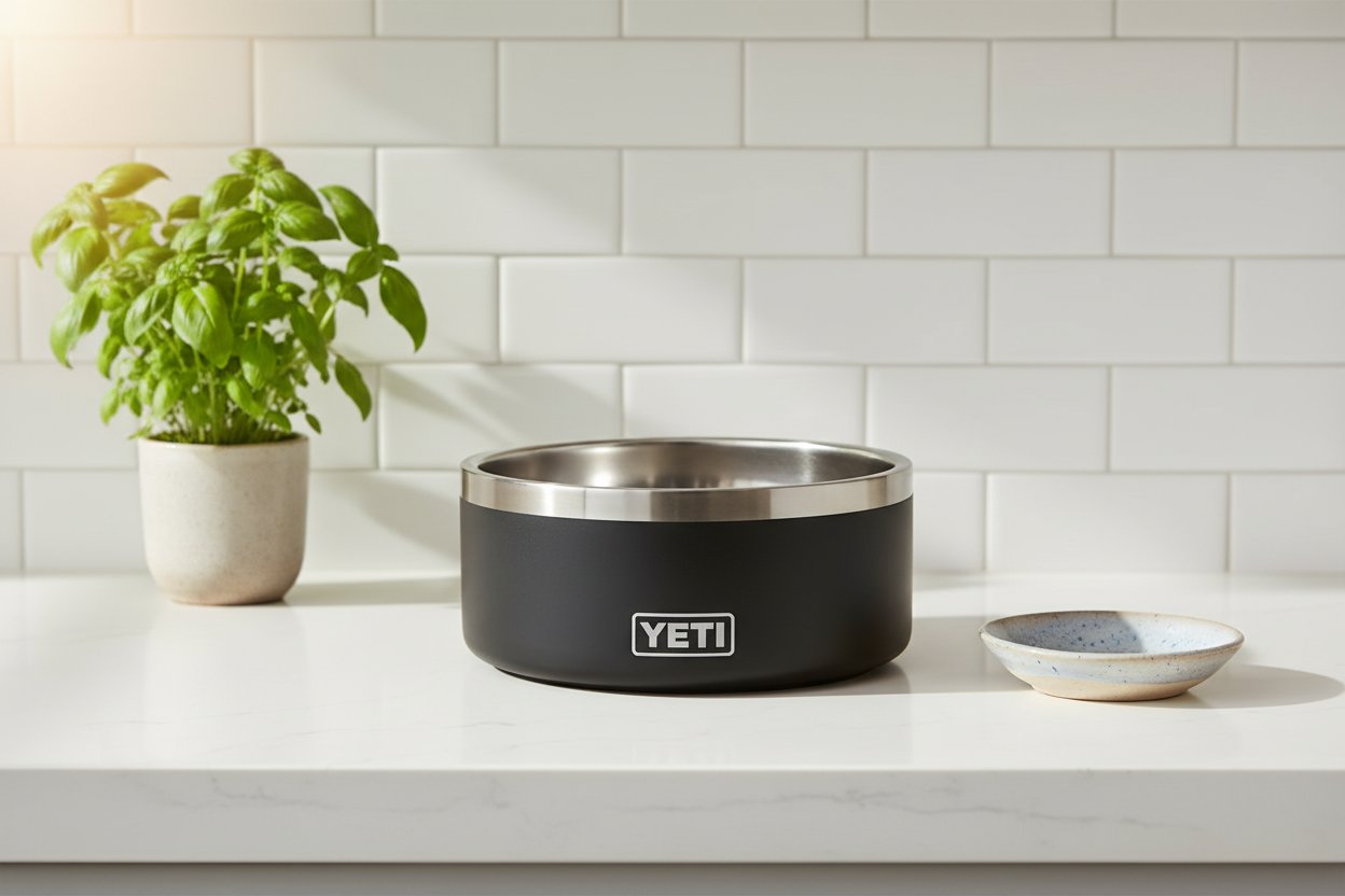 Stainless steel dog bowl with non-slip base, 32-ounce capacity for daily feeding — view 5a