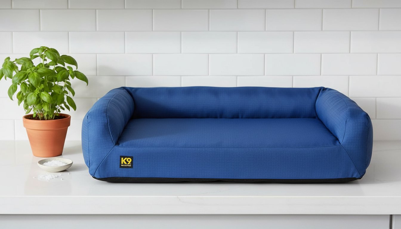 Blue Quartz orthopedic dog bed with memory foam bolster, large size for senior dogs and joint support — view 5a