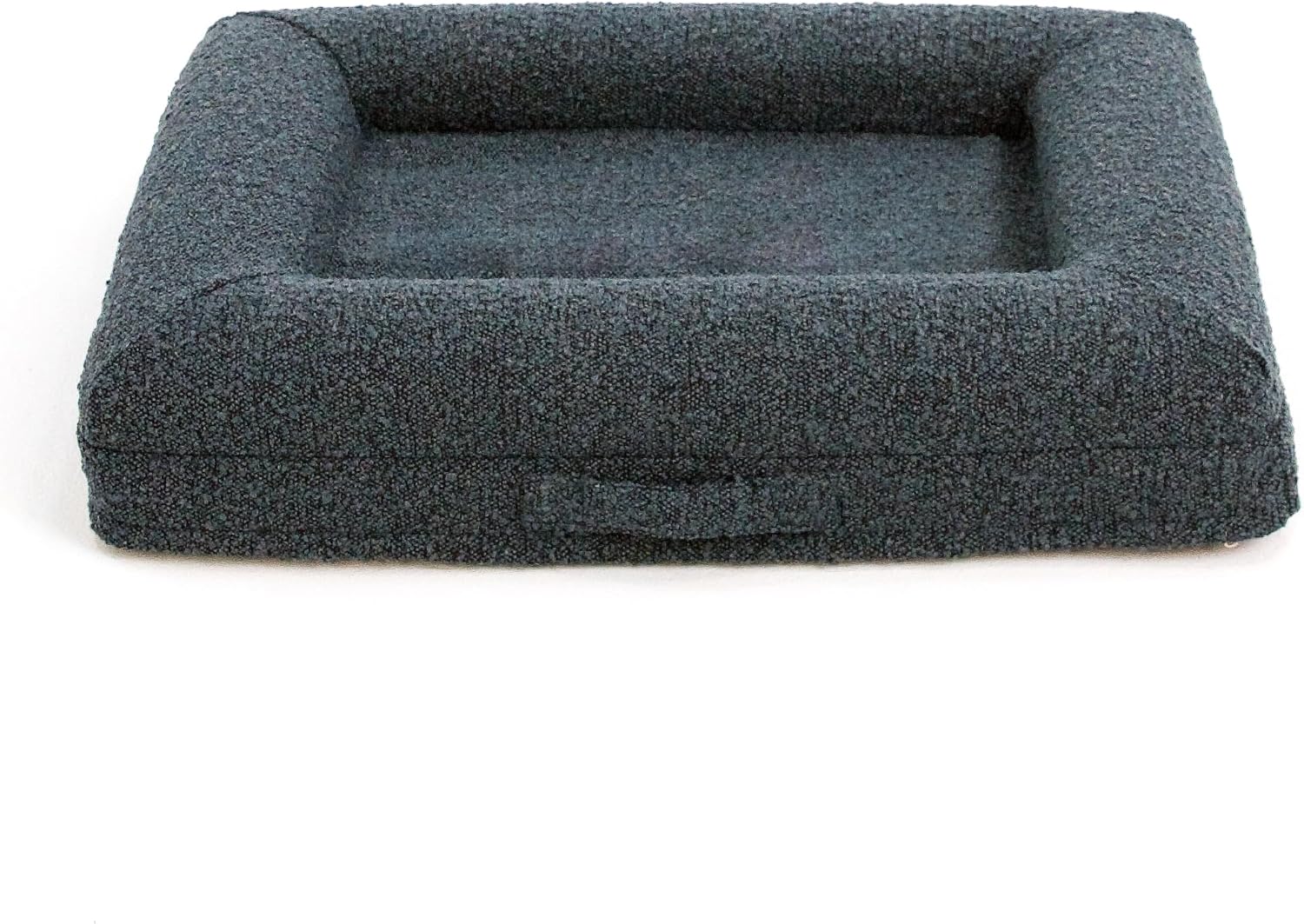 Ocean blue boucle orthopedic memory foam dog bed with waterproof liner and machine-washable cover, small size — view 4