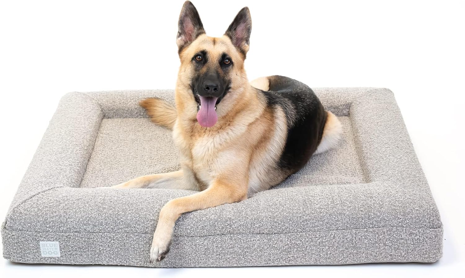 Sand boucle orthopedic memory foam dog bed with waterproof liner and machine-washable cover, size X-Large โ view 5