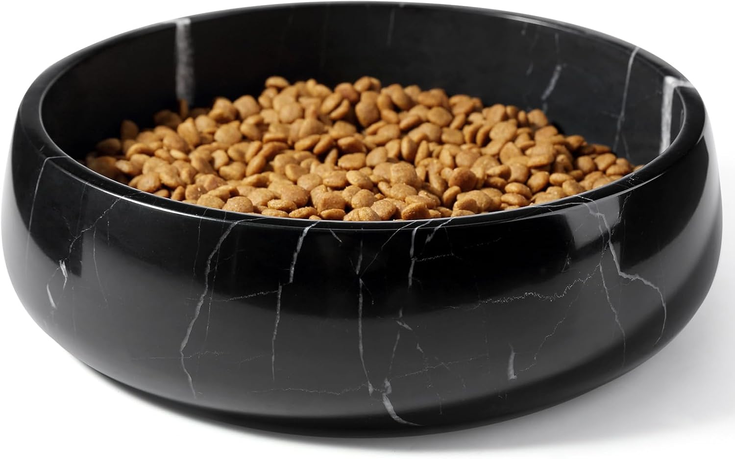 Green marble weighted dog bowl with non-slip base for large dogs — view 5
