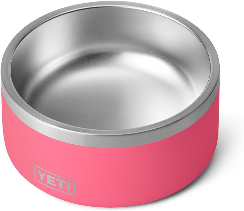Stainless steel travel dog bowl with non-slip base for outdoor adventures — back
