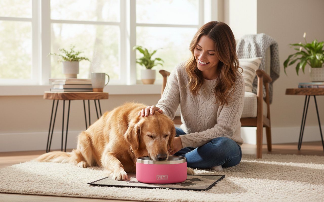 Stainless steel travel dog bowl with non-slip base for outdoor adventures — view 1