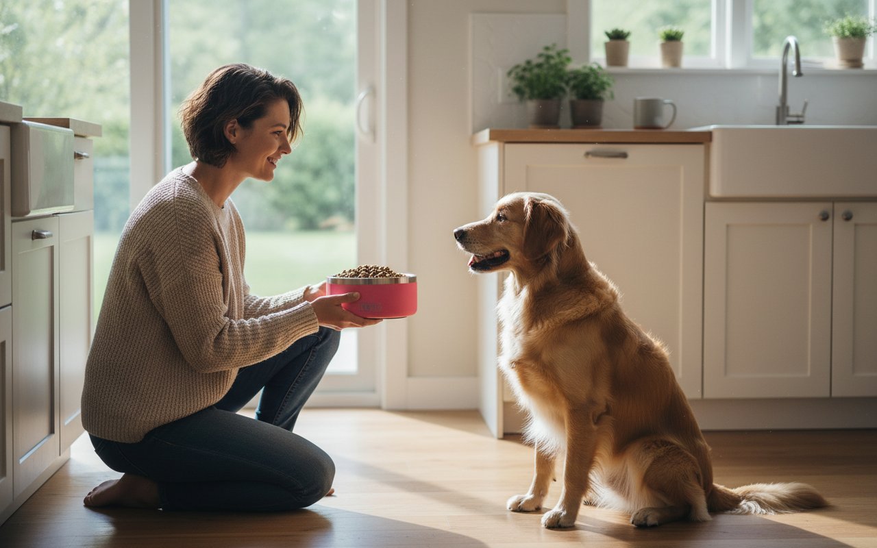 Stainless steel travel dog bowl with non-slip base for outdoor adventures — view 2