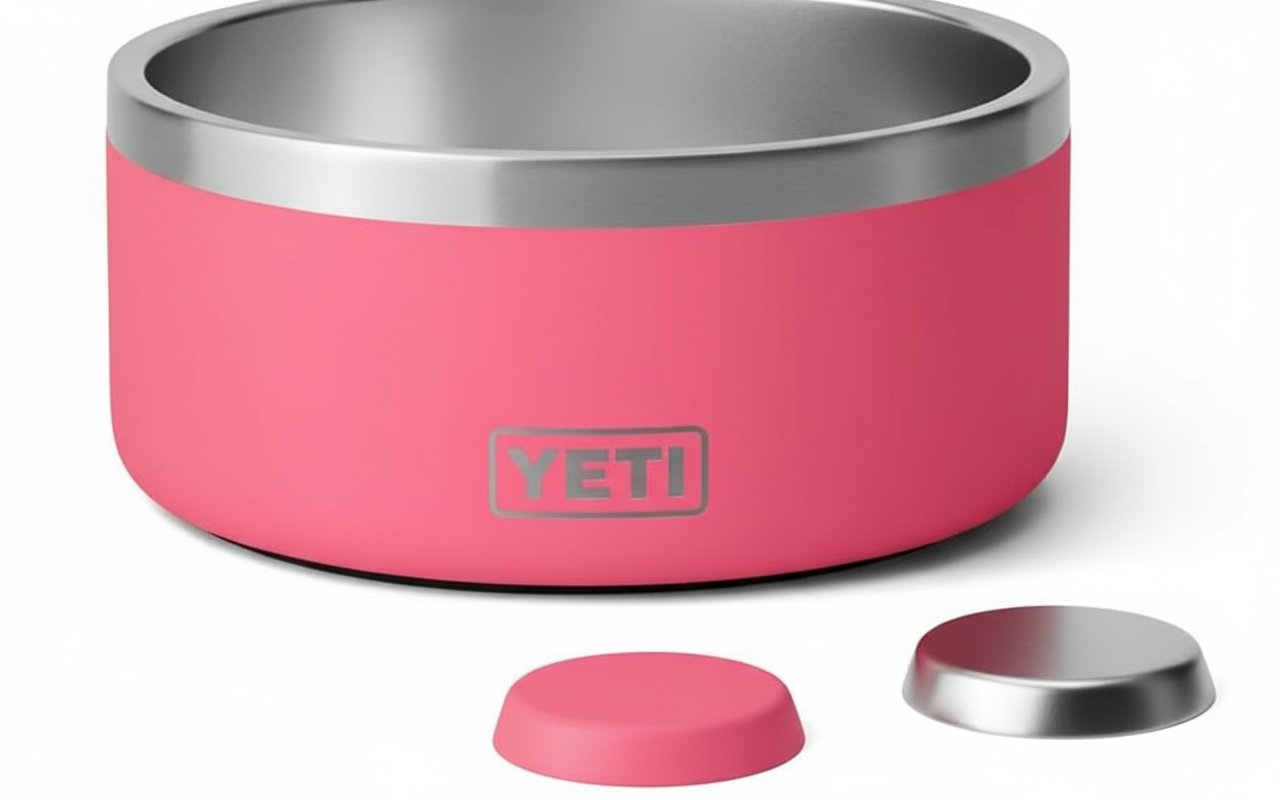 Stainless steel travel dog bowl with non-slip base for outdoor adventures — view 5b