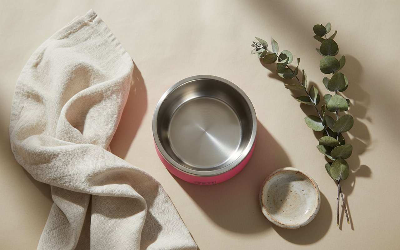 Stainless steel travel dog bowl with non-slip base for outdoor adventures — view 7b