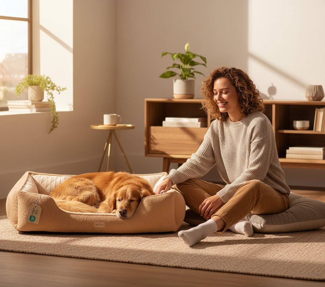 Gray cooling orthopedic memory foam dog bed with raised bolster and waterproof liner for large senior dogs with joint pain β view 1