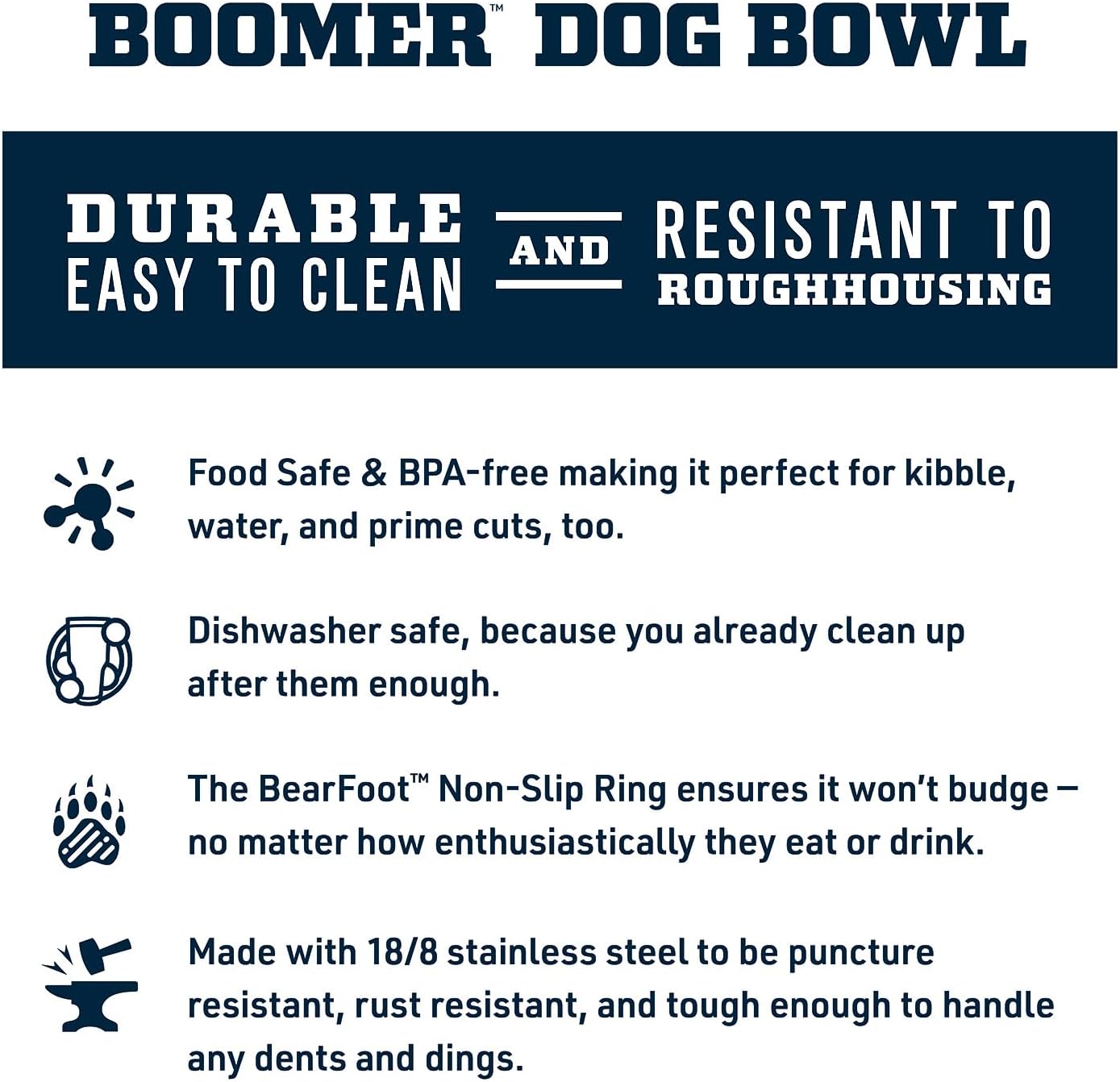 Modern stainless steel non-slip dog bowl with 64-ounce capacity for adult dogs โ view 2