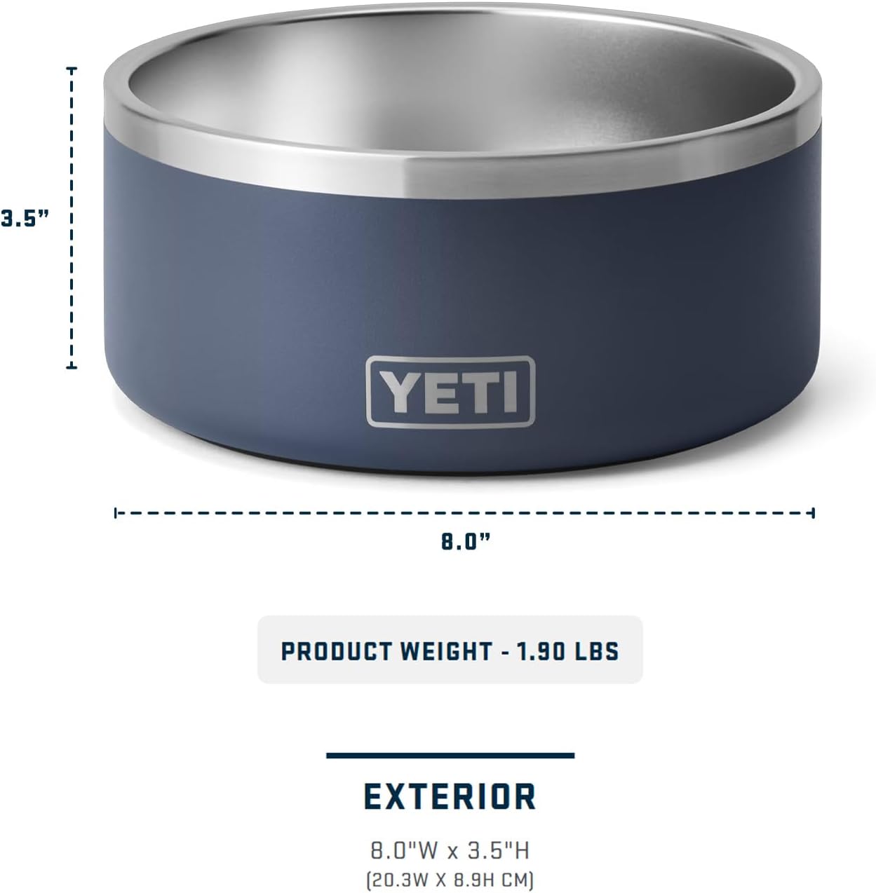 Modern stainless steel non-slip dog bowl with 64-ounce capacity for adult dogs โ view 4