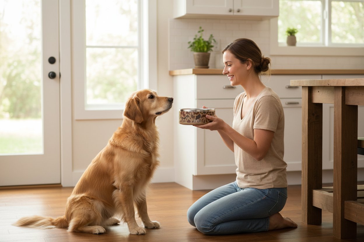 Modern stainless steel non-slip dog bowl with 64-ounce capacity for adult dogs — view 2