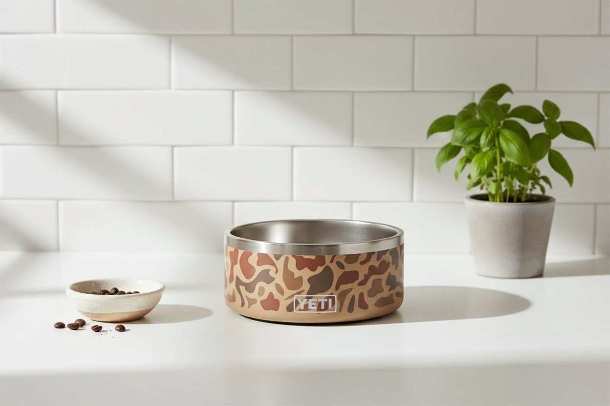 Modern stainless steel non-slip dog bowl with 64-ounce capacity for adult dogs — view 5a