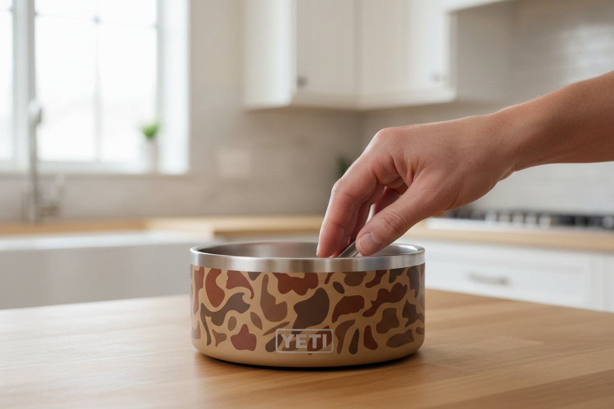 Modern stainless steel non-slip dog bowl with 64-ounce capacity for adult dogs — view 6